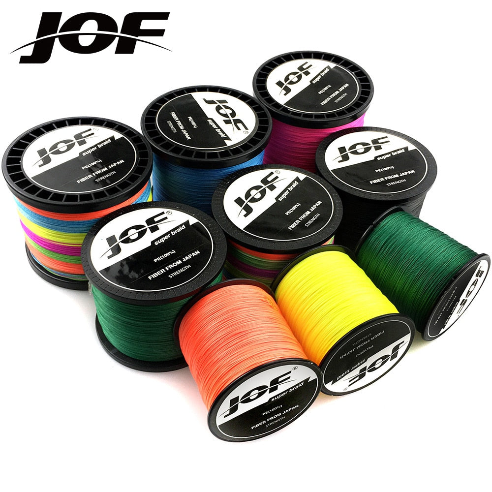 Yellow - New Brand Woven wire 1000M-100M PE Braided Fishing Line 4 strands 18 28 35 40 50 60 80LB 120LB Multifilament Fishing Line