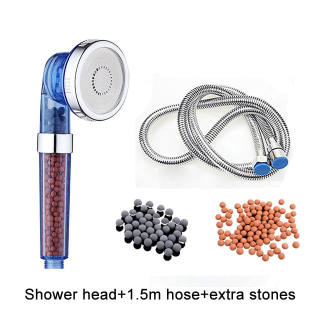 VIP link 3 Function Adjustable Jetting Shower Head Bathroom High Pressure Water Handheld Saving Filter SPA Shower Heads with box