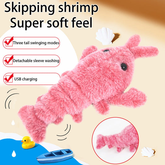 Electric Jumping Cat toy Shrimp Moving Simulation Lobster Electronic Plush Toys For Pet dog cat Children Stuffed Animal toy