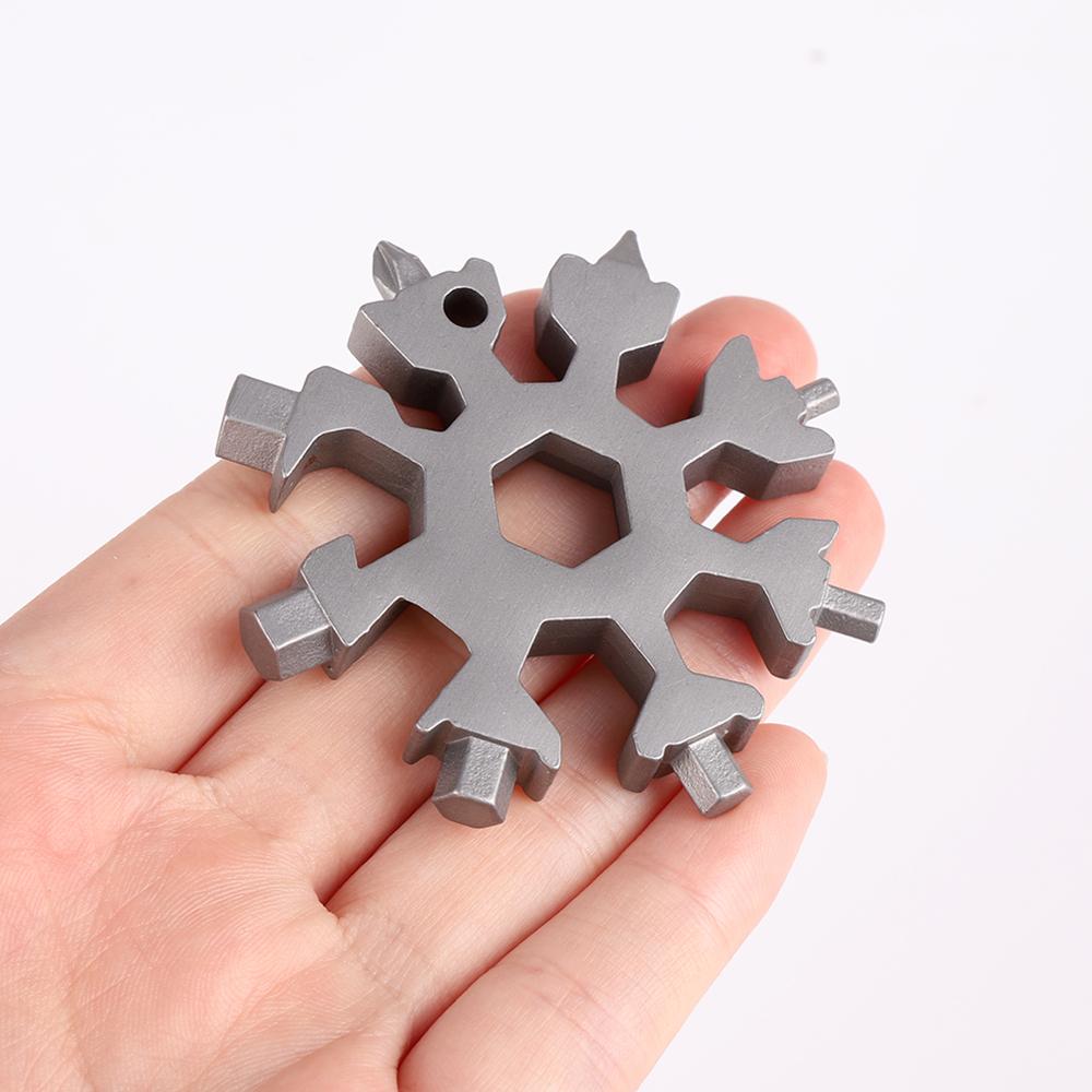 18-in-1 edc multi-tool Snowflake Multi-tool Card Combination Compact Multifunction Screwdriver Stainless Steel Gadget