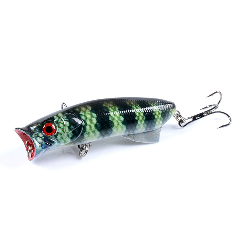 1pc Floathing Lure Topwater 3D Printed Popper Fishing Lure 7.8cm 11.5g Hard Bait Plastic Fishing Tackle Crankbait 7 Colors