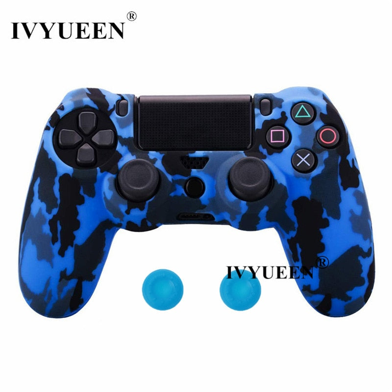 IVYUEEN 25 Colors Silicone Camo Protective Skin Case For Sony Dualshock 4 PS4 DS4 Pro Slim Controller Thumb Grips Joystick Caps