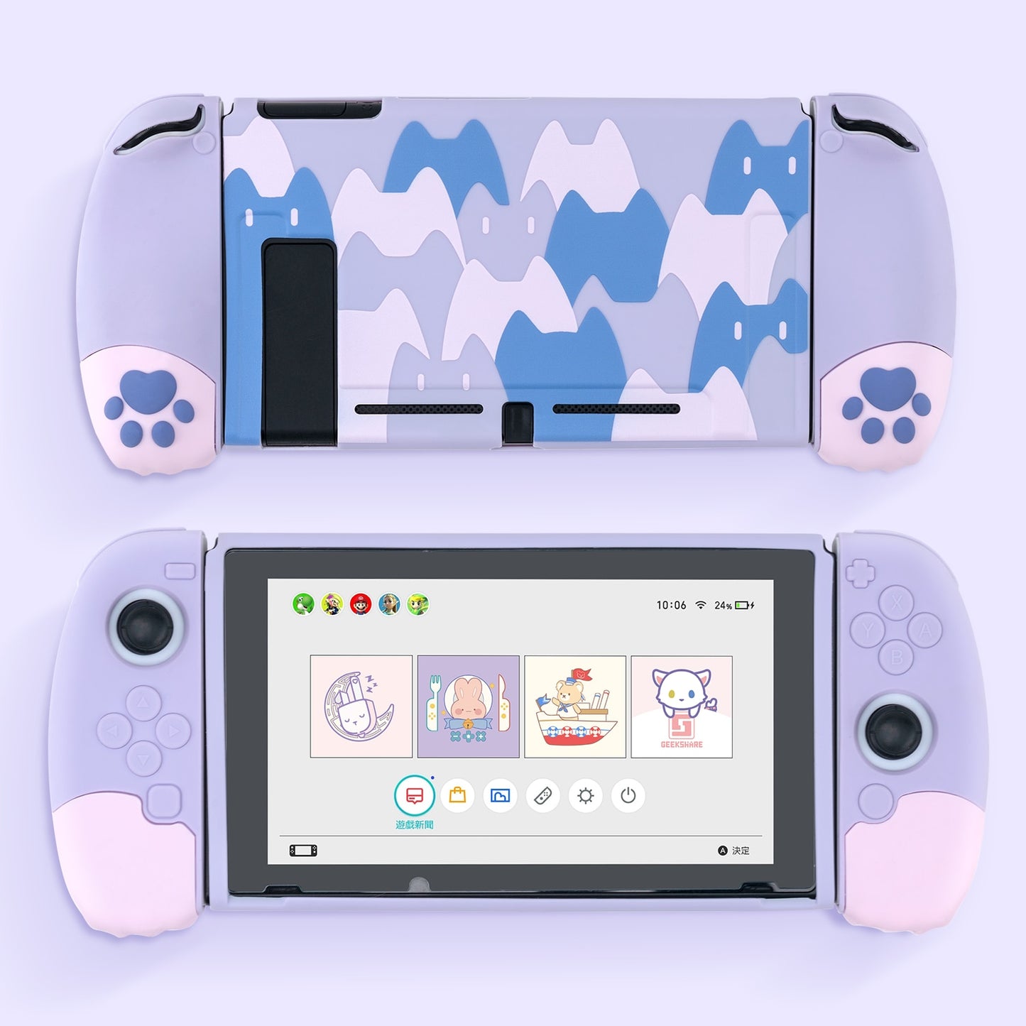 GeekShare Nintendo Switch Shell Silicone Soft Shell 3D Cute Cat Claw Split JoyCon Protective Case For Nintend Switch Accessories