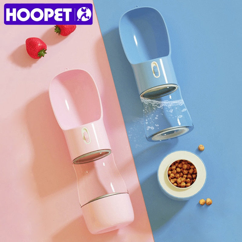 HOOPET Pet Dog Water Bottle Feeder Bowl Portable Water Food Bottle Pets Outdoor Travel Drinking Dog Bowls Water Bowl for Dogs