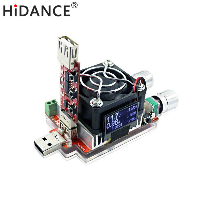 35W constant current double adjustable electronic load + QC2.0/3.0 triggers quick voltage usb tester voltmeter aging discharge.
