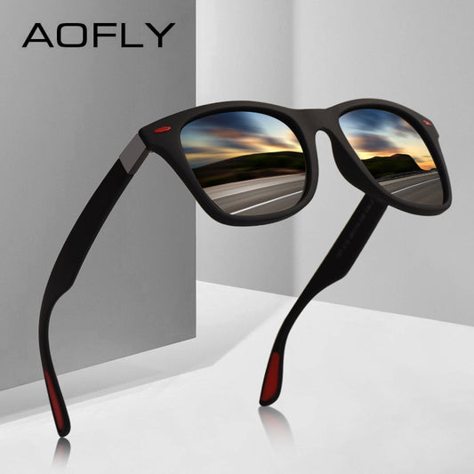 AOFLY 品牌设计经典偏光太阳镜男女驾驶方框太阳镜男士护目镜 UV400 Gafas De Sol AF8083