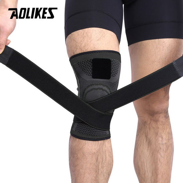 AOLIKES 1PCS 2019 Knee Support Professional Protective Sports Knee Pad Breathable Bandage Knee Brace Basketball Tennis Cycling