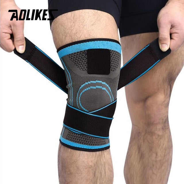 AOLIKES 1PCS 2019 Knee Support Professional Protective Sports Knee Pad Breathable Bandage Knee Brace Basketball Tennis Cycling