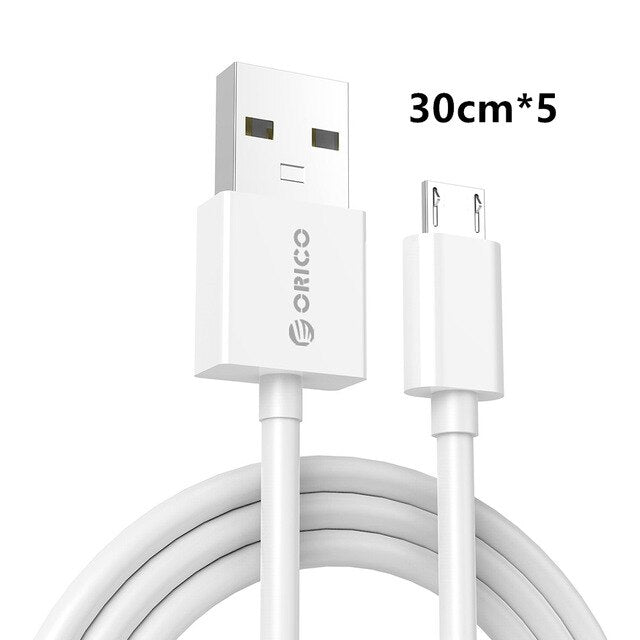 ORICO Micro USB 2.0 Charging Data usb cable charging cable for Smartphones 30cm*5 - Black / White for redmi k20 pro
